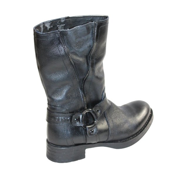 Liberto Black Vintage Style Leather Harness Mid-Calf Moto Boot, Size 37 … - Picture 4 of 10
